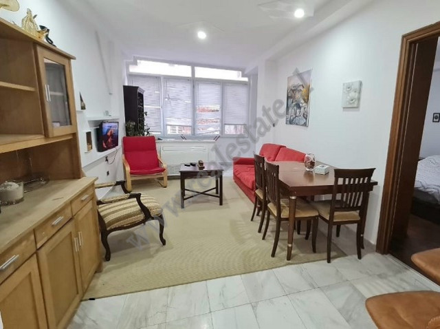 One bedroom apartment for rent in Perlat Rexhepi Street near the Faculty of Law, in Tirana, Albania.